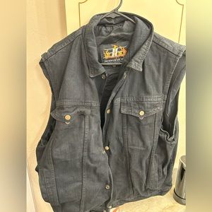 Biker's Edge Men's Denim Collar Club Style Vest SIZE 2XL